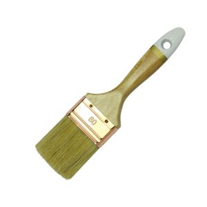 Pure Top Quality White China Bristle Flat Trim Paint Brush with Sash Tail Varnished Wood Handle