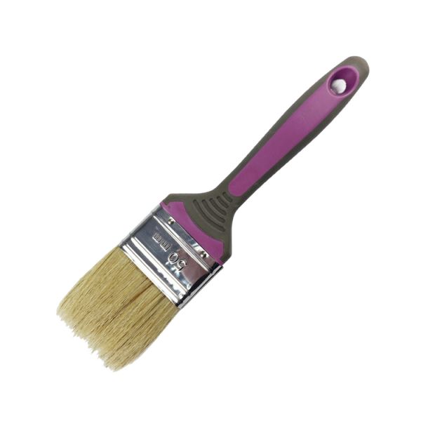 Two-color Plastic Soft Grip Handle Pure Natural White Bristles Paint Brush