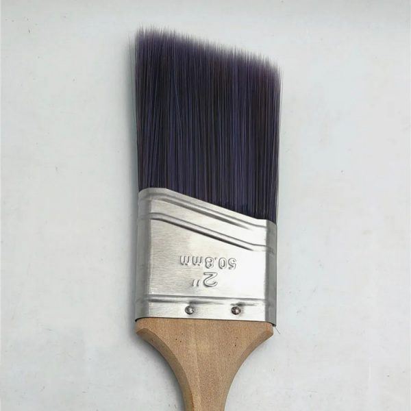 Natural Bamboo Handle ECO Tapered Polyester, Angular Trims Paint Brush - Image 3