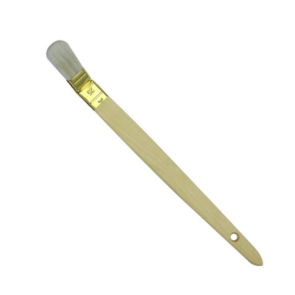 Versatile Sizes Angle Radiator Paint Brush with Mixed Bristle, Yellow-Plated Ferrule, and Long Strip Wooden Handle